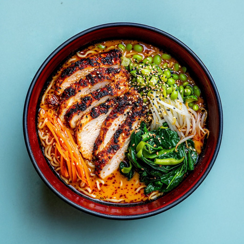 Pikante Kimchi Ramen mit Hähnchen